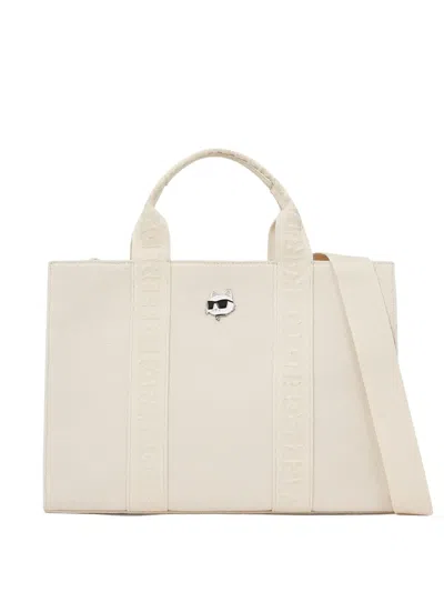 Karl Lagerfeld Medium Ikon Choupette Square Tote Bag In Neutral