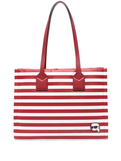 Karl Lagerfeld Medium Ikon Tote Bag In Red
