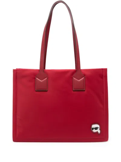 Karl Lagerfeld Medium Ikon Tote Bag In Red