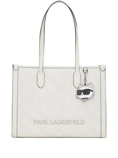 Karl Lagerfeld Medium Ikon Tote Bag In White