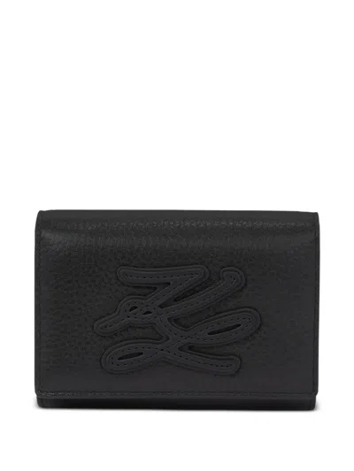 Karl Lagerfeld Medium K/autograph Bifold Wallet In Black