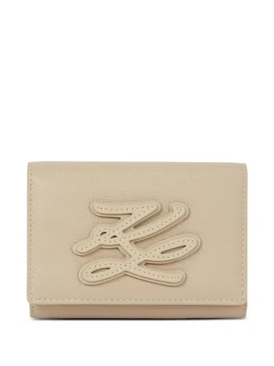 Karl Lagerfeld Medium K/autograph Bifold Wallet In Neutral