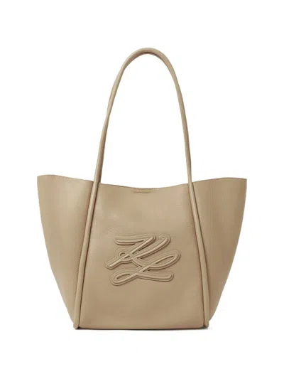 Karl Lagerfeld Medium K/autograph Tote Bag In Neutral