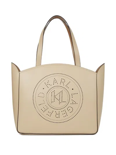 Karl Lagerfeld Medium K/circle Tote Bag In Neutral