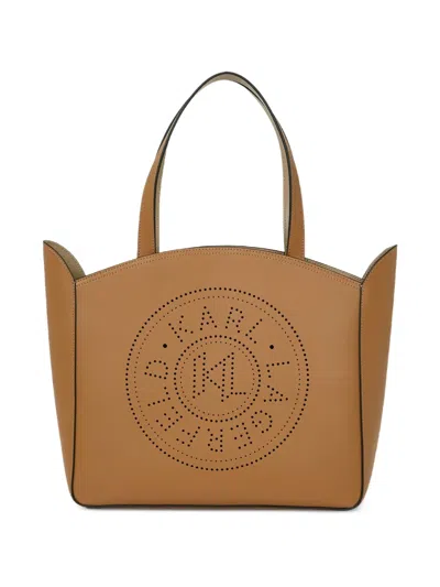 Karl Lagerfeld Medium K/circle Zip Tote Bag In Brown