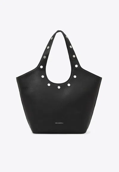 Karl Lagerfeld Medium K/rocky Leather Tote Bag In Black