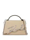 Karl Lagerfeld Medium K/signature Cross Body Bag In Neutrals