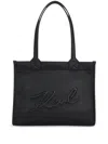 Karl Lagerfeld Medium K/skuare Grainy Tote Bag In 999 Black