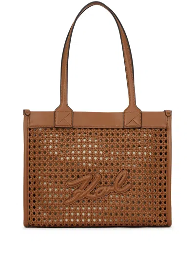 Karl Lagerfeld Medium K/skuare Shoulder Bag In Brown