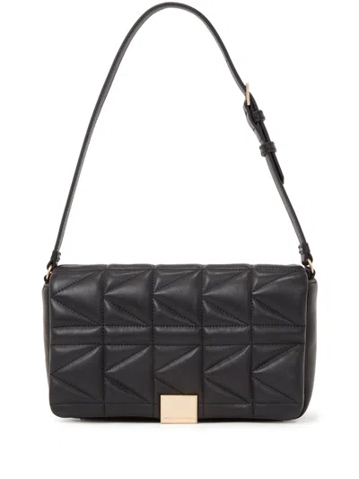 Karl Lagerfeld Medium Kuilt Shoulder Bag In 999 Black