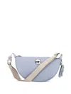 Karl Lagerfeld Medium Logo-patch Shoulder Bag In Blue
