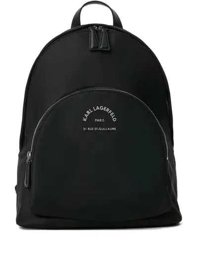 Karl Lagerfeld Medium Rue St-guillaume Backpack In Black