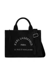 Karl Lagerfeld Medium Rue St-guillaume Square Tote Bag In Black
