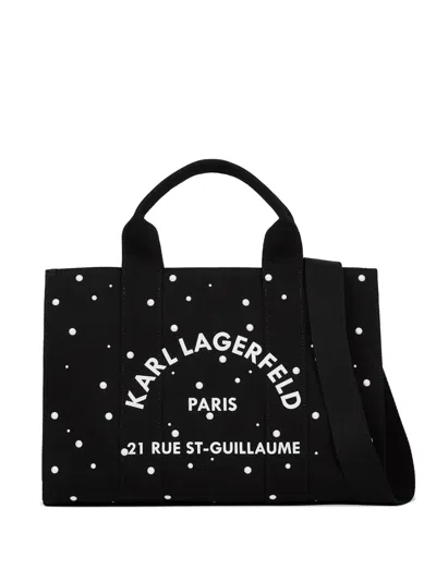 Karl Lagerfeld Medium Rue St-guillaume Pearl-embellished Cotton Tote Bag
