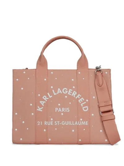 Karl Lagerfeld Medium Rue St-guillaume Pearl-embellished Tote Bag