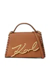 Karl Lagerfeld Medium Signature Crossbody Bag In Brown