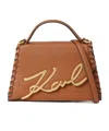 Karl Lagerfeld Medium Signature Crossbody Bag In Brown