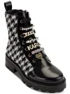 Karl Lagerfeld Paris Mela Tweed Combat Boot In Multi