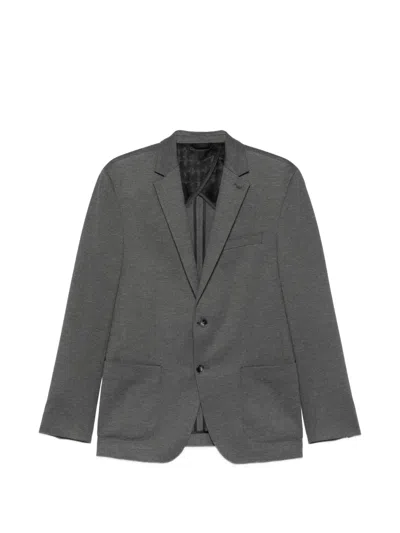 Karl Lagerfeld Melange-effect Single-breasted Blazer In Gray