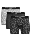 Karl Lagerfeld Men's 3-pack Logo Band Boxer Briefs In Black Combo