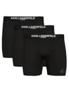 Karl Lagerfeld Men's 3-pack Logo Boxer Briefs Set In Black