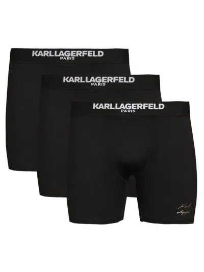 Karl Lagerfeld Men's 3-pack Logo Boxer Briefs Set In Black