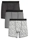 Karl Lagerfeld Men's 3-piece Monogram Print Boxer Briefs In Black White