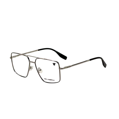 KARL LAGERFELD MEN'S 56MM BLACK SILVER EYEGLASSES KL357-044-56