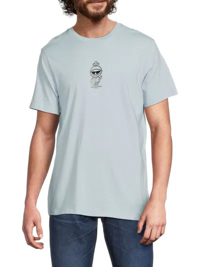 Karl Lagerfeld Men's Armour Graphic Cotton T-shirt In Blue