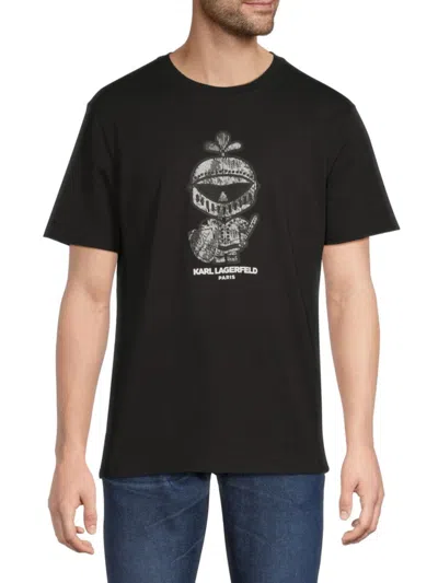 KARL LAGERFELD MEN'S ARMOUR GRAPHIC COTTON T-SHIRT