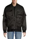 Karl Lagerfeld Men's Baseball Collar Bomber Jacket In Black