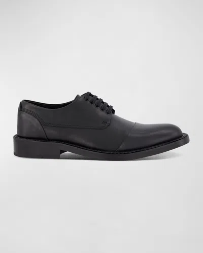 KARL LAGERFELD MEN'S BRAIDED WELT CAP TOE DERBY SHOES