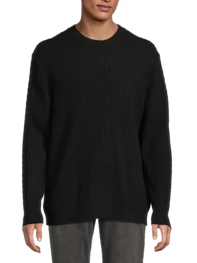 Karl Lagerfeld Men's Cable-knit Sweater In Black