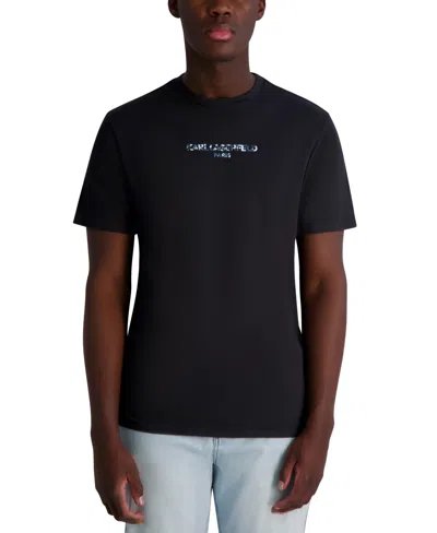 Karl Lagerfeld Men's Camo Logo T-shirt In Blue