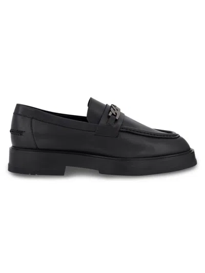 Karl Lagerfeld Men's Chain Link Leather Loafers In Black