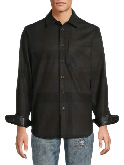 Karl Lagerfeld Men's Checked Shirt In Neutral