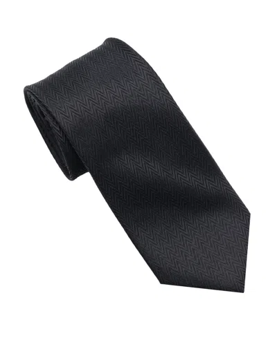 Karl Lagerfeld Men's Chevron Pattern Classic Tie In Black
