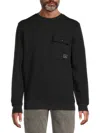 Karl Lagerfeld Men's Chevron Textured Sweatshirt In Black