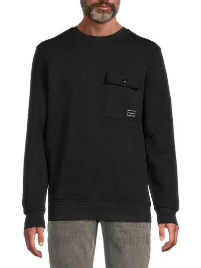 Karl Lagerfeld Men's Chevron Textured Sweatshirt In Black