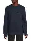 Karl Lagerfeld Men's Chevron Textured Sweatshirt In Navy