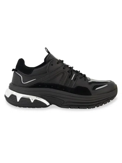 Karl Lagerfeld Men's Chunky Leather & Suede Sneakers In Black
