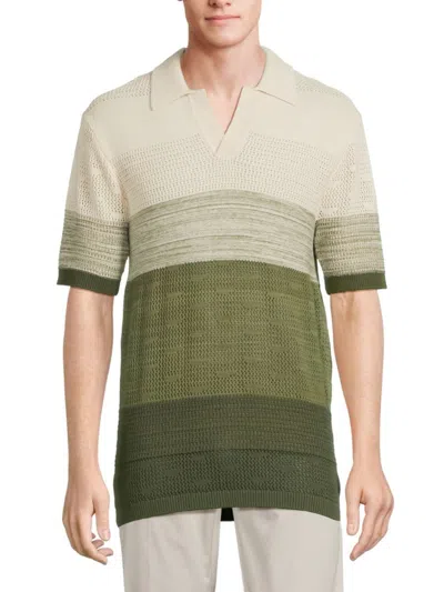 Karl Lagerfeld Men's Colorblock Johnny Sweater In Olive White