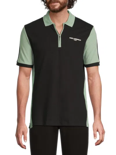 KARL LAGERFELD MEN'S COLORBLOCK LOGO POLO