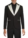 Karl Lagerfeld Men's Contrast-lapel Modern-fit Dinner Jacket In Black