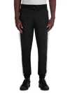 Karl Lagerfeld Men's Contrast Striped Track Pants In Black
