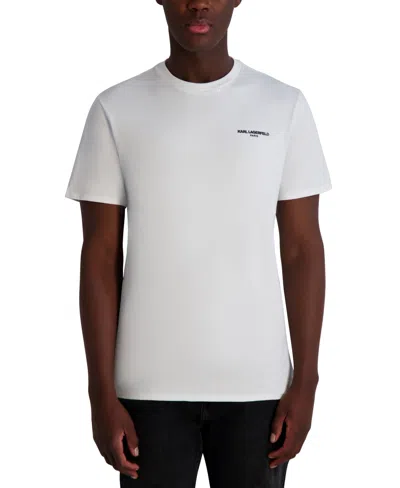 Karl Lagerfeld Men's Core Short Sleeve Crewneck Chest Logo T-shirt In White