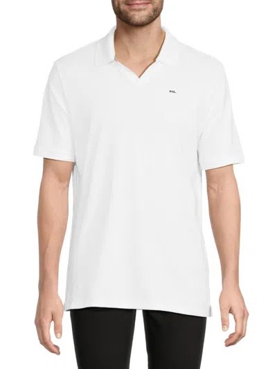 Karl Lagerfeld Men's Cotton-blend Polo Shirt In White