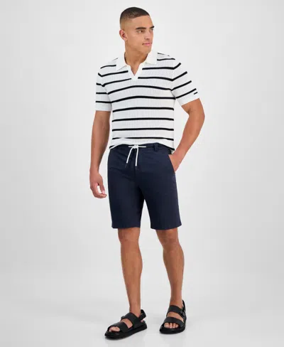 Karl Lagerfeld Men's Cotton Drawstring Shorts In White