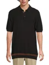 Karl Lagerfeld Textured Polo Shirt In Black