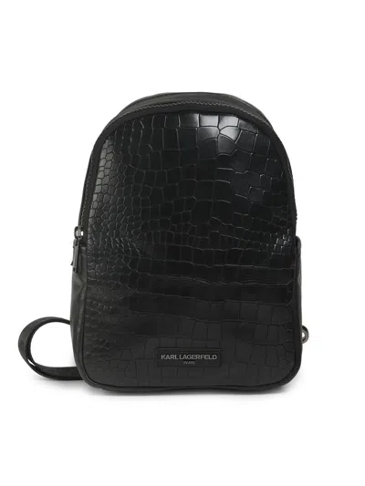 Karl Lagerfeld Men's Croc-embossed Leather Sling Backpack